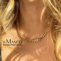 eManco Men's Cuban Chain Necklace Stainless Steel Women's Choker Colar Hip Hop Punk Jewelry Wholesale 2/3/4/6/8MM  Factory Outle