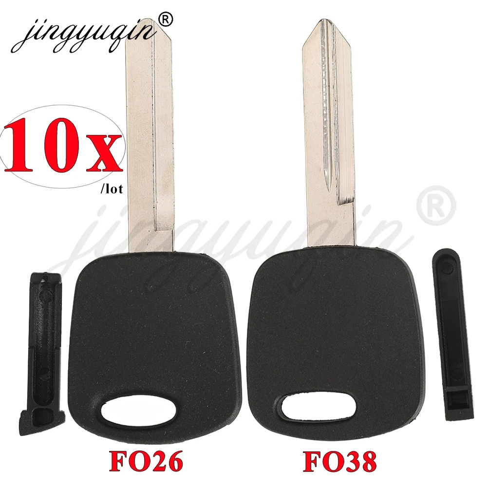 jingyuqin 10pcs Transponder Chip Car Key Shell Fob For Ford Focus Escape Mercury Lincoln FO38 /FO26 Blade Blank Key Housing Case