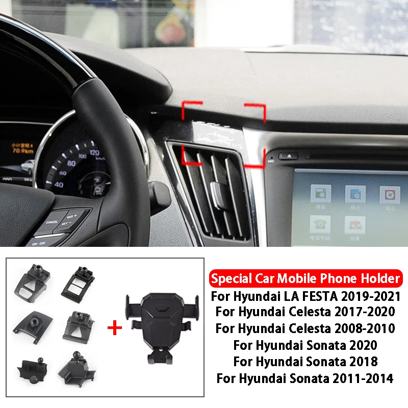 Car Phone Holder Dashboard Bracket GPS Stand For Hyundai LA FESTA Celesta Sonata 2008-2021 Car Styling Accessories