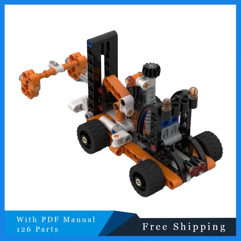 126 pçs série de veículos de engenharia empilhadeira tecnologia moc criativo bloco de construção modelo crianças diy montagem presente aniversário