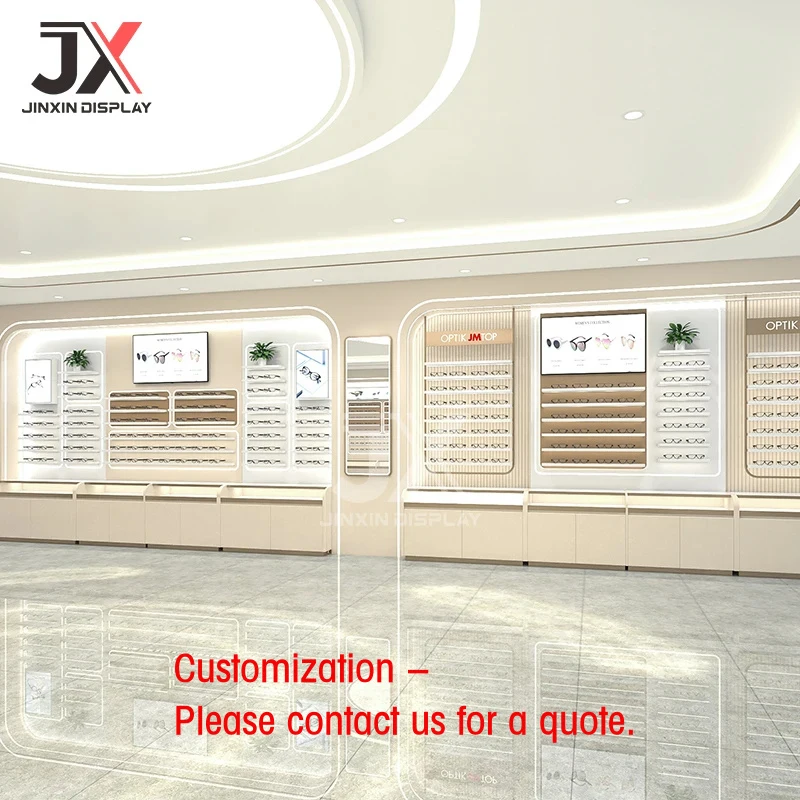 custom.Customizable Rectangular LED Lit Sunglasses Showcase Display Cabinet Retail Shops & Malls Elegant Glasses Counter