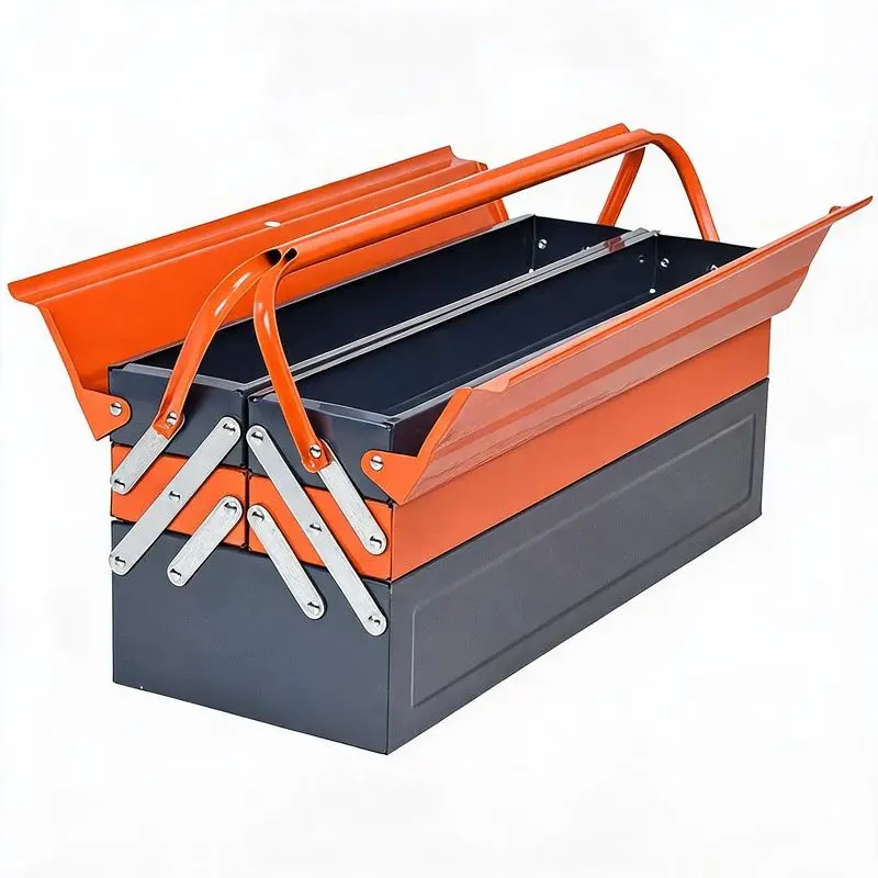 Factory Direct Sales Waterproof Portable Multi-purpose Steel Storage Toolbox, Large Capacity, Stackable Design