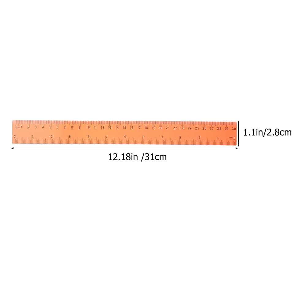 10pcs Colorful Straight 30Cm Portable Plastic Measuring Ruler For Students Classroom Office School Drawing Mapping