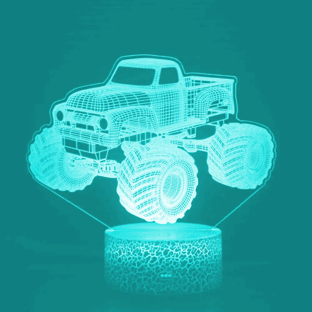 

Nighdn Acrylic LED 3D Illusion Lamp Tractor Night Light for Kids 7 Color Changing Desk Lamp Tractor Gifts for Boys Room Decor