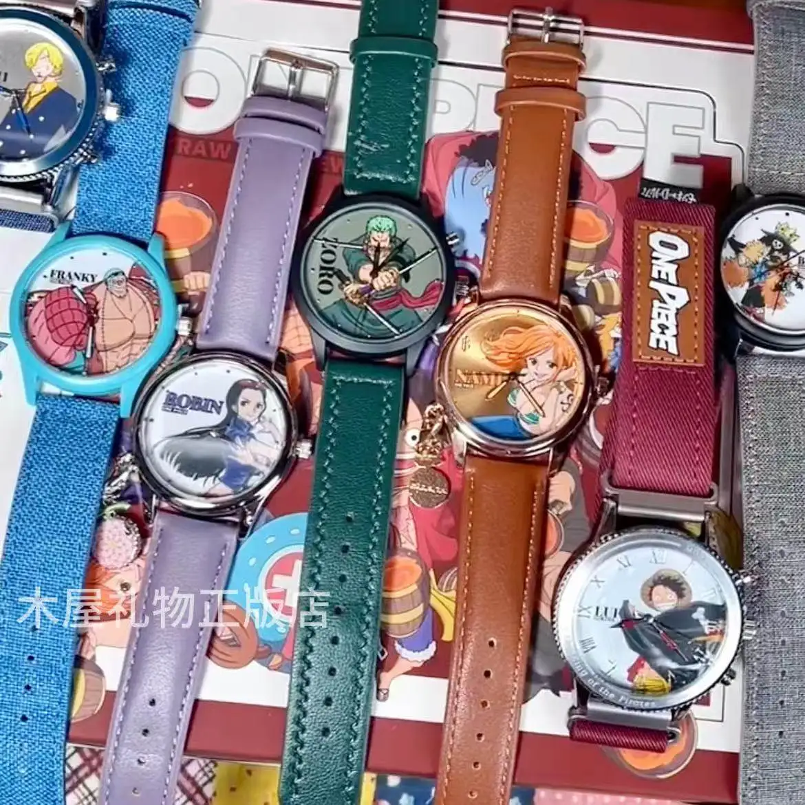 

Аутентичные цельные часы с глухой коробкой Luffy Zoro Nami Robin Co, фирменные аниме, периферийные устройства, студенческие мужские часы, подарок