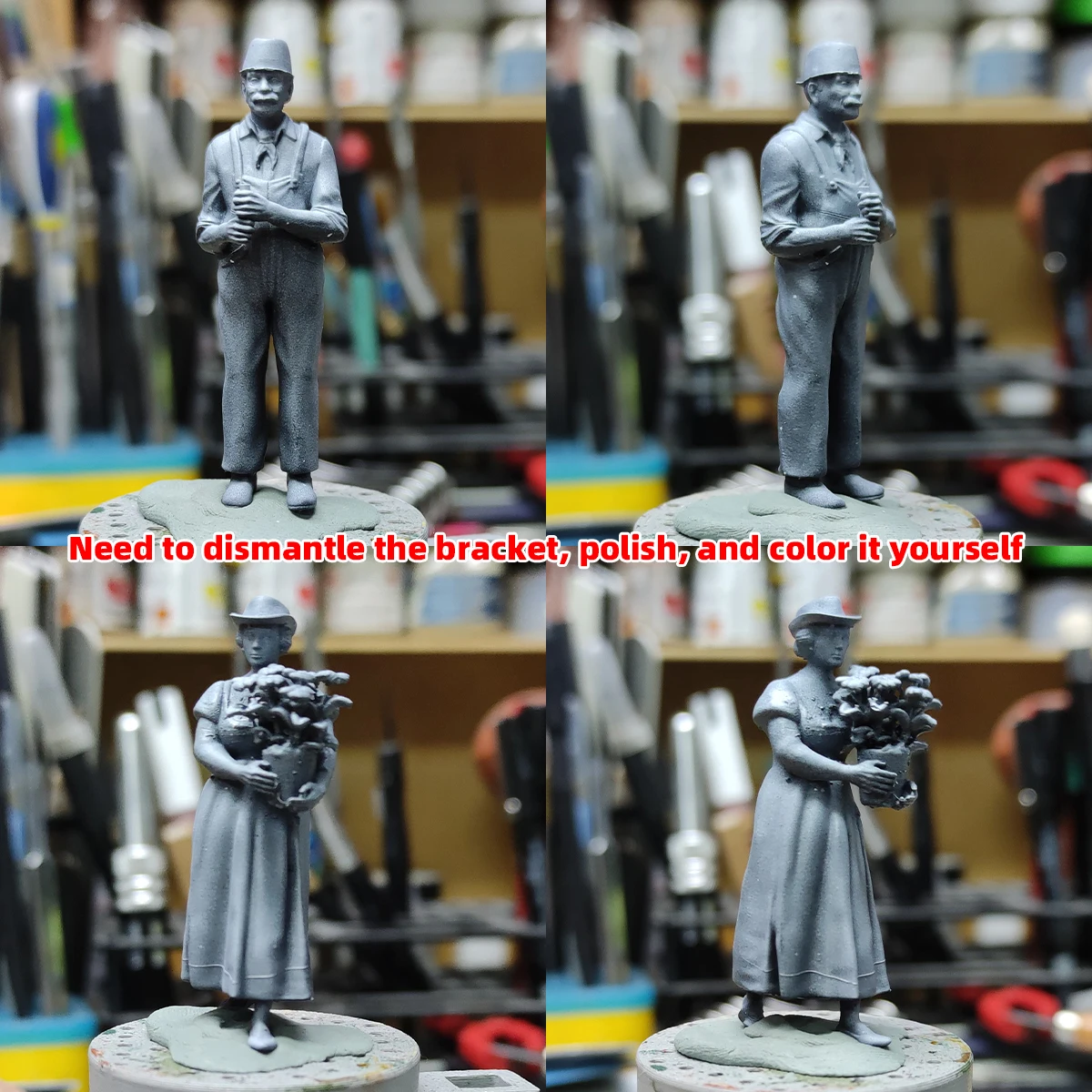 Miniatur-Modellbausatz Soldatenfiguren Diorama Unbemaltes Harz Zivilisten Gärtner Mini-Figuren 1/35 1/43 1/48 1/64 1/72 1/87 – Detail 2