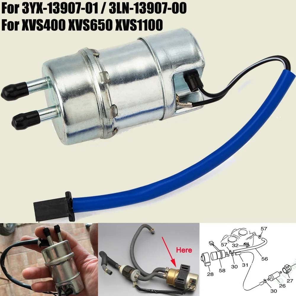 Fuel Pump For Yamaha XV400 XV535 Virago 400 535 / XVS400 XVS1100 XVS650 Drag Star V-Star XP500 T-MAX 3YX-13907-01 3LN-13907-00