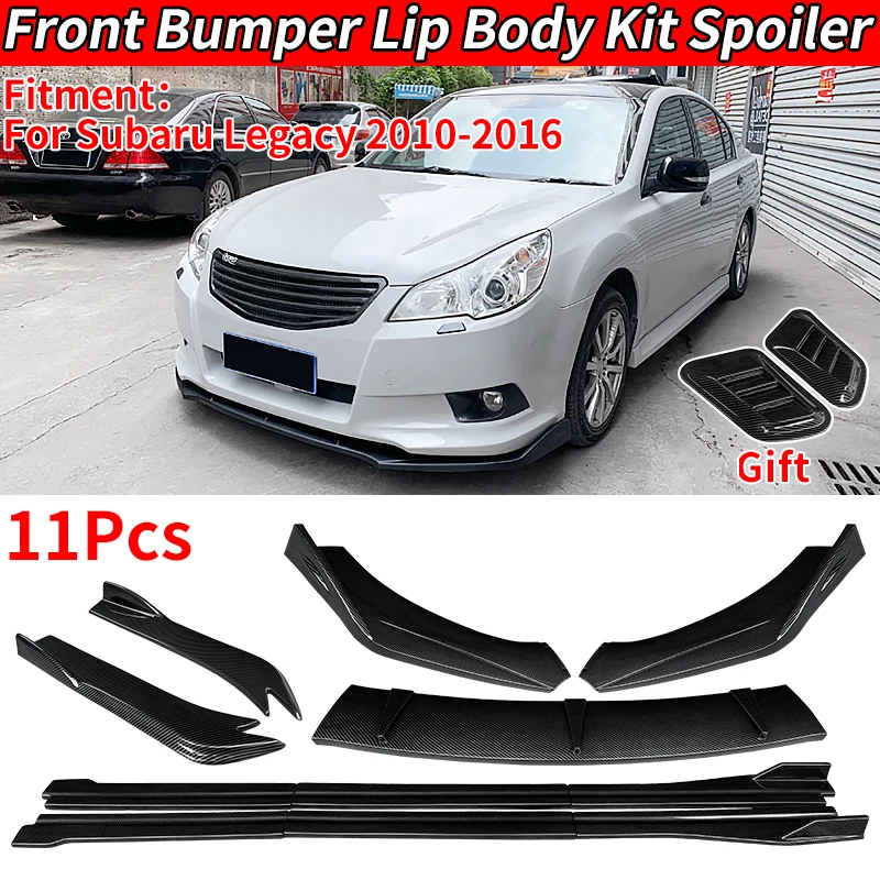 For Subaru Legacy 2010-2016 Car Front Bumper Splitters Lip Body Kit Spoiler Side Skirts Extensions Rear Wrap Angle Accessories