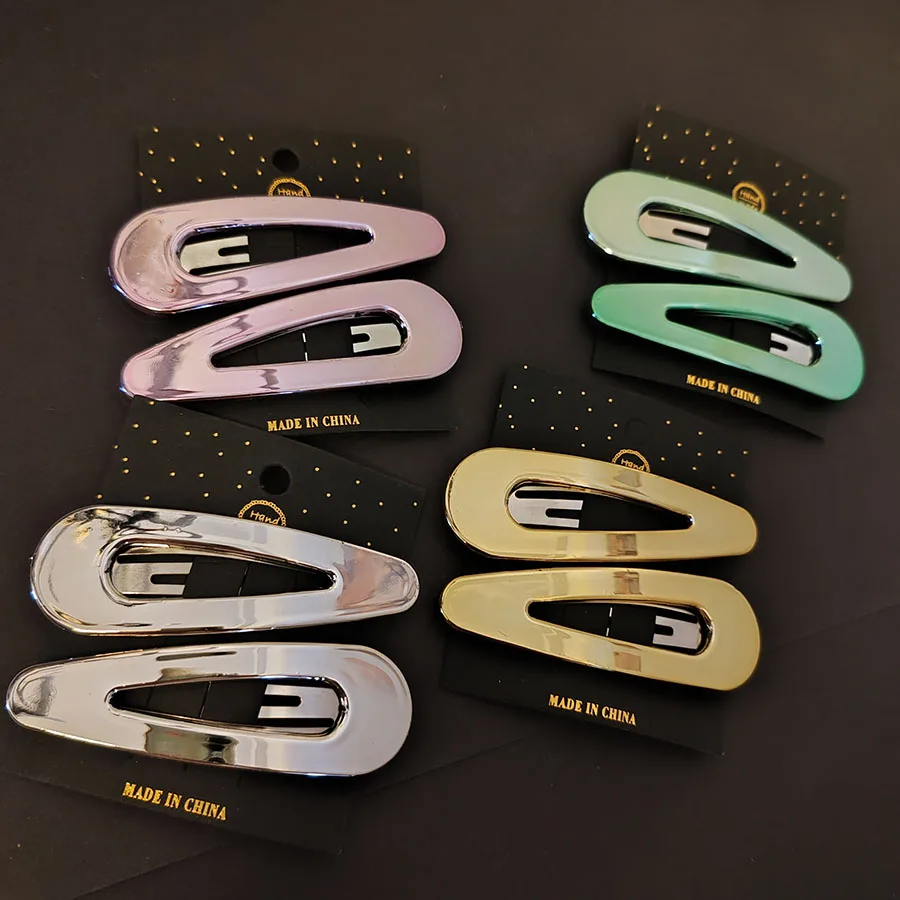 

2pc Retro Cute Advanced Solid BB Hairpin for Women Girls Korean Gold Silver Color Hair Side Clips Accessories
