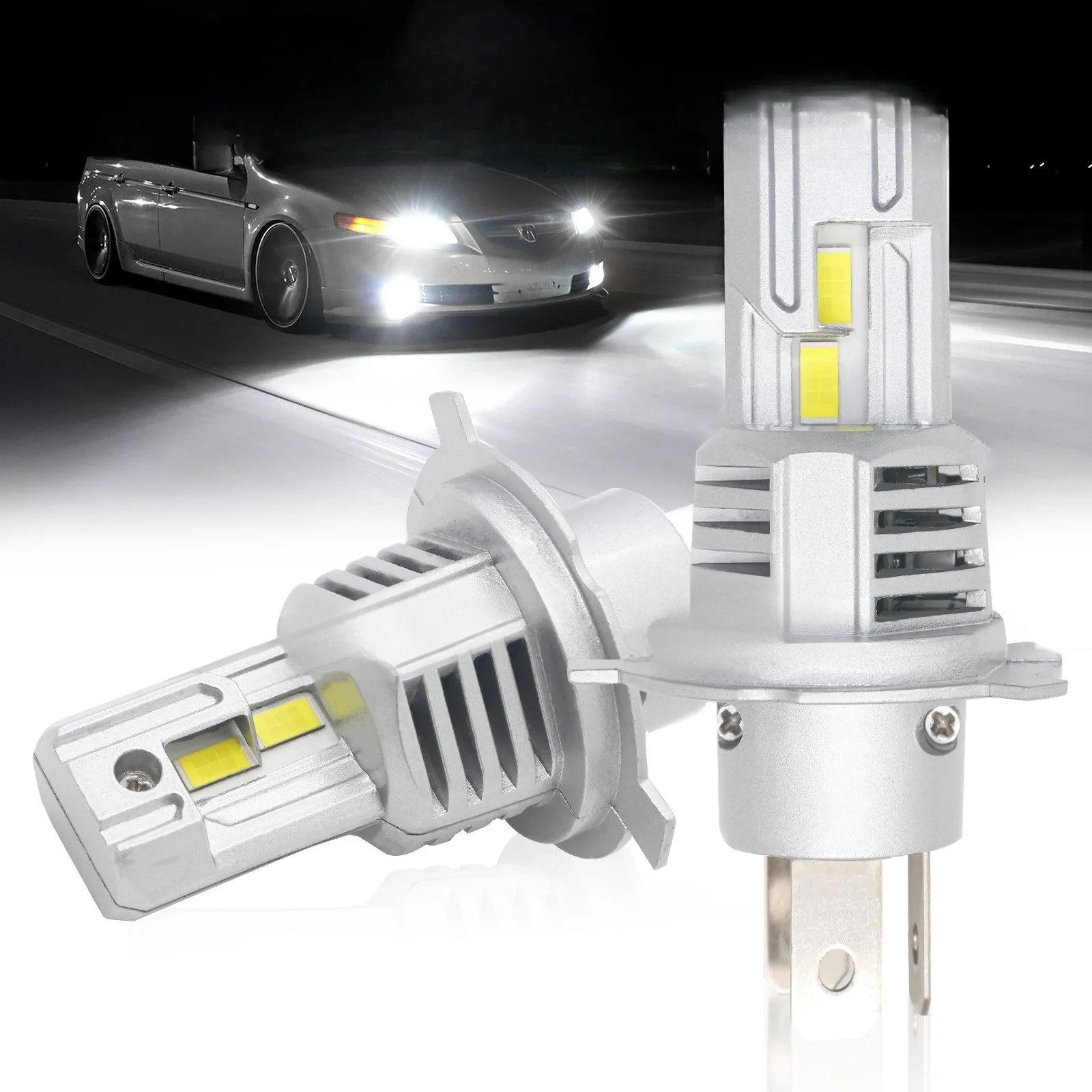 

NEW 30000LM H4 HB2 9003 LED Lights Bulb LED Headlights High and Low Beam with Fan Wireless 60W Car Auto Headlamp 12V 2Pcs