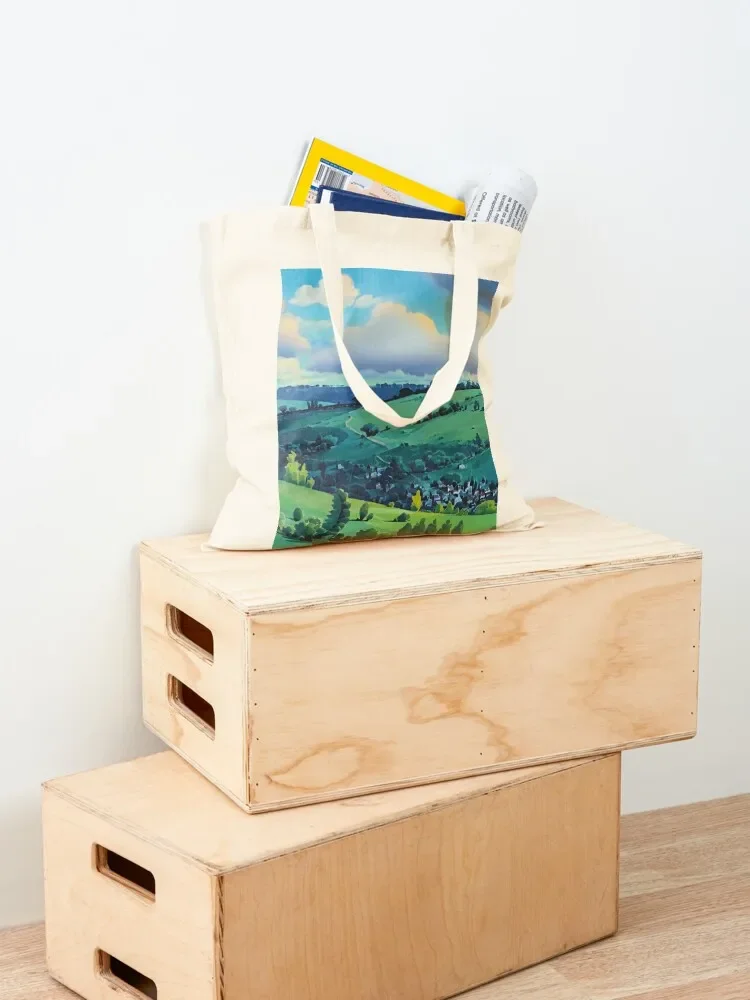 Anime Movie Scenery Tote Bag eco bag folding handbag Shopper Reusable bags