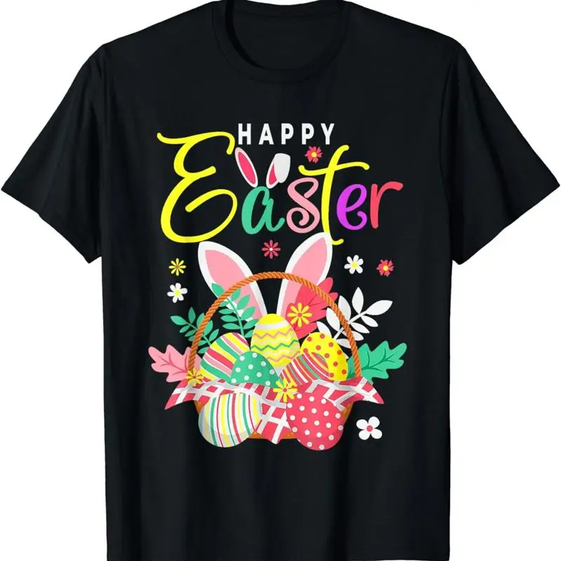 Happy Easter 2024 Egg Hunt Basket Bunny Ears T Shirt