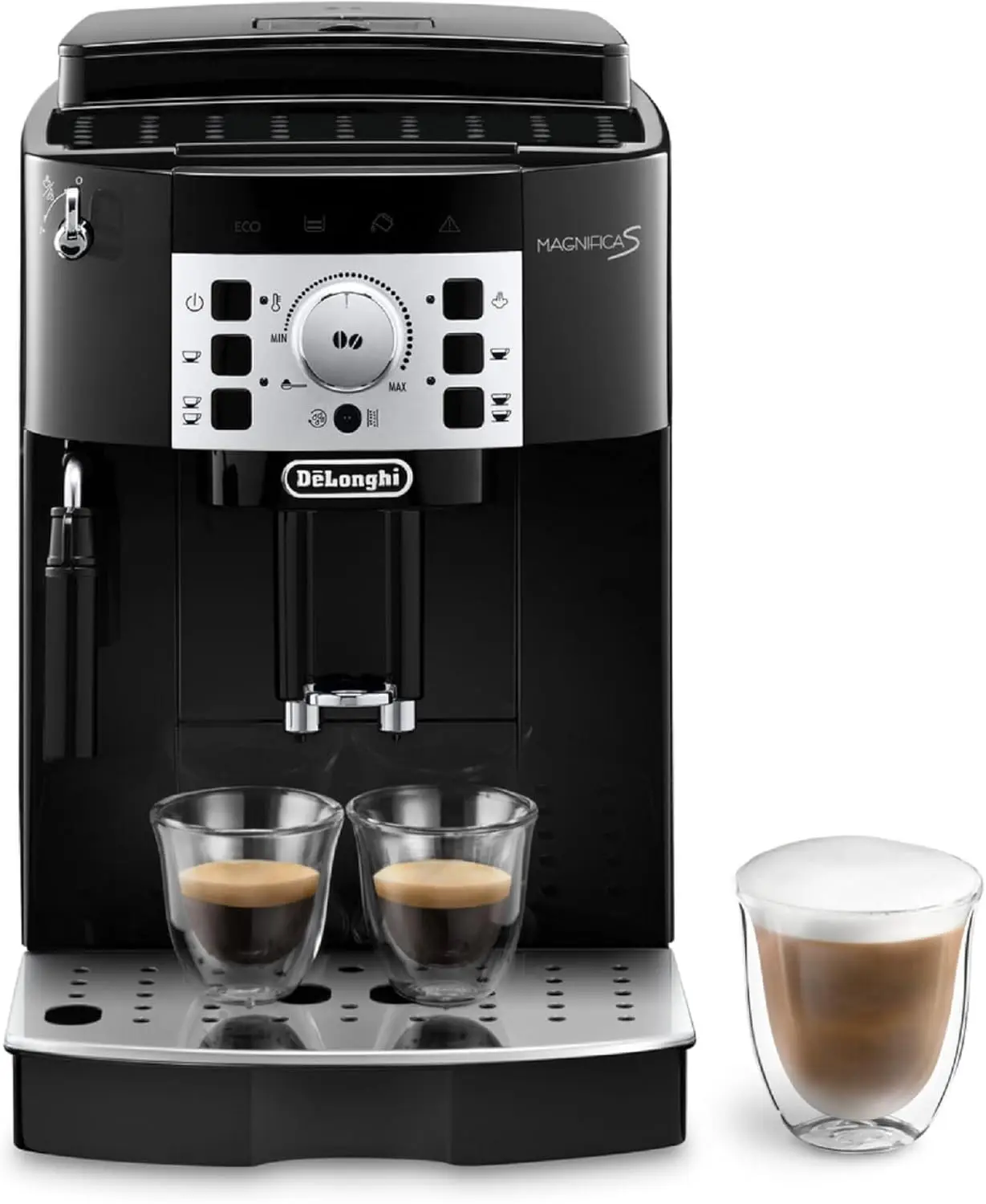 Automatic Espresso Machine with Milk Frother for Hot Coffee Drinks Recipes, Soft-Touch Control Panel