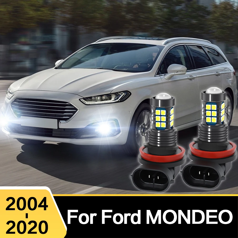 2X Car LED Front Fog Light Lamp Bulb Accessories For Ford MONDEO MK3 MK4 MK5 MK6 2004 - 2020 2005 2006 2007 2008 2009 2010 2011