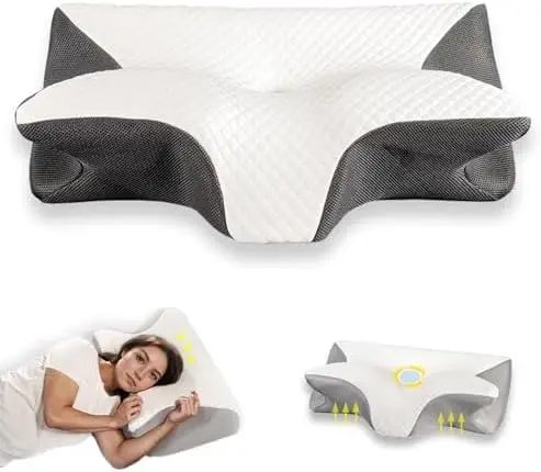 Ergonomic Cervical Pillow for Neck Pain Relief, Side Sleeper Support with Memory Foam