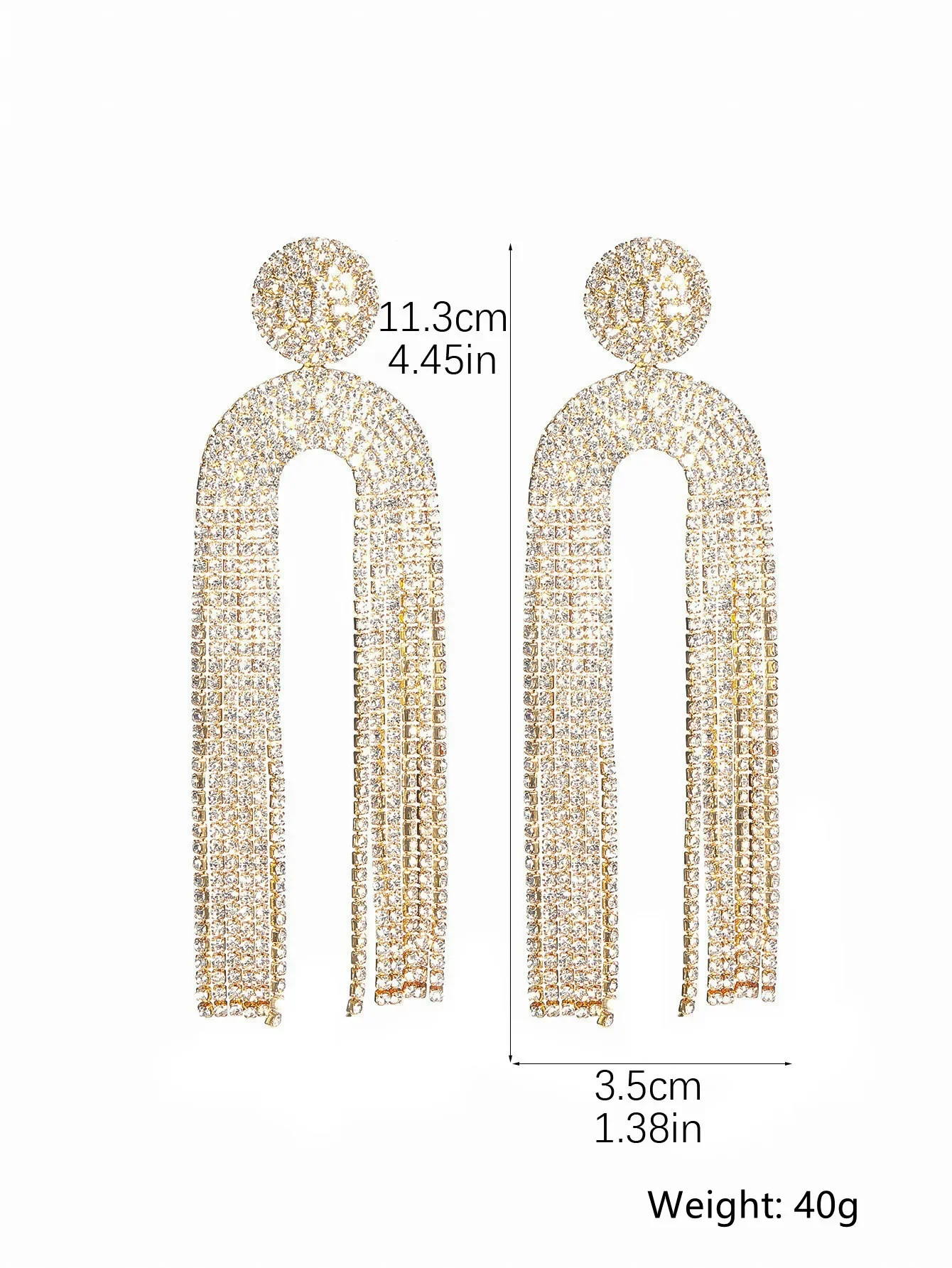 FYUAN geometryczne Rhinestone spadek kolczyki dla kobiet złoty kolor długi Tassel kryształ dynda biżuteria kolczyki w stylu Statement prezenty