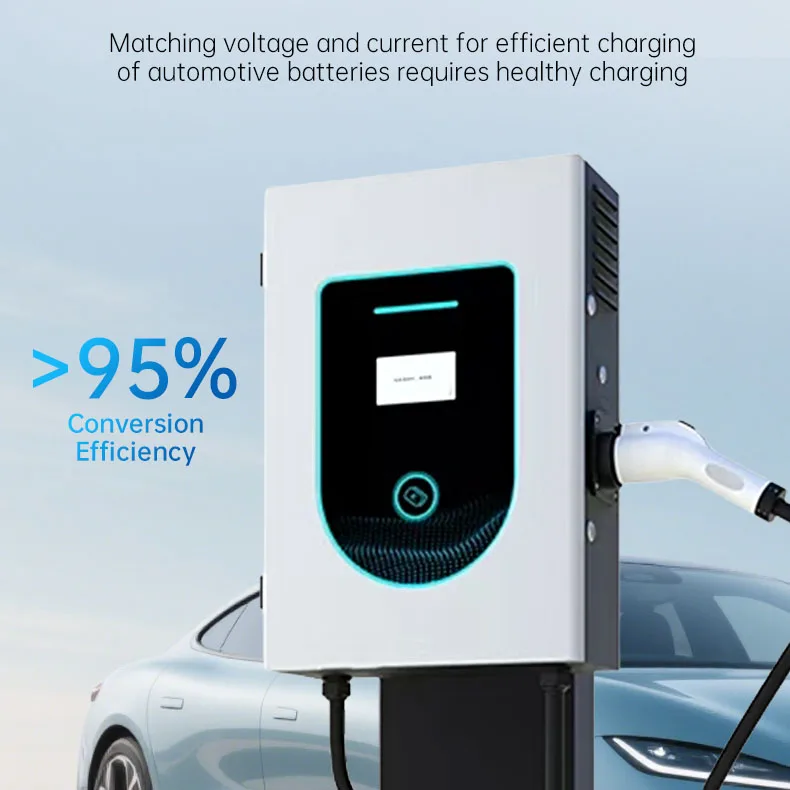 RSCHG 20KW EV Charger GB/T Wall Box IP54 New 5m Cable Length DC Charger OCPP 1.6 with 4.3-inch Display 380V Input White
