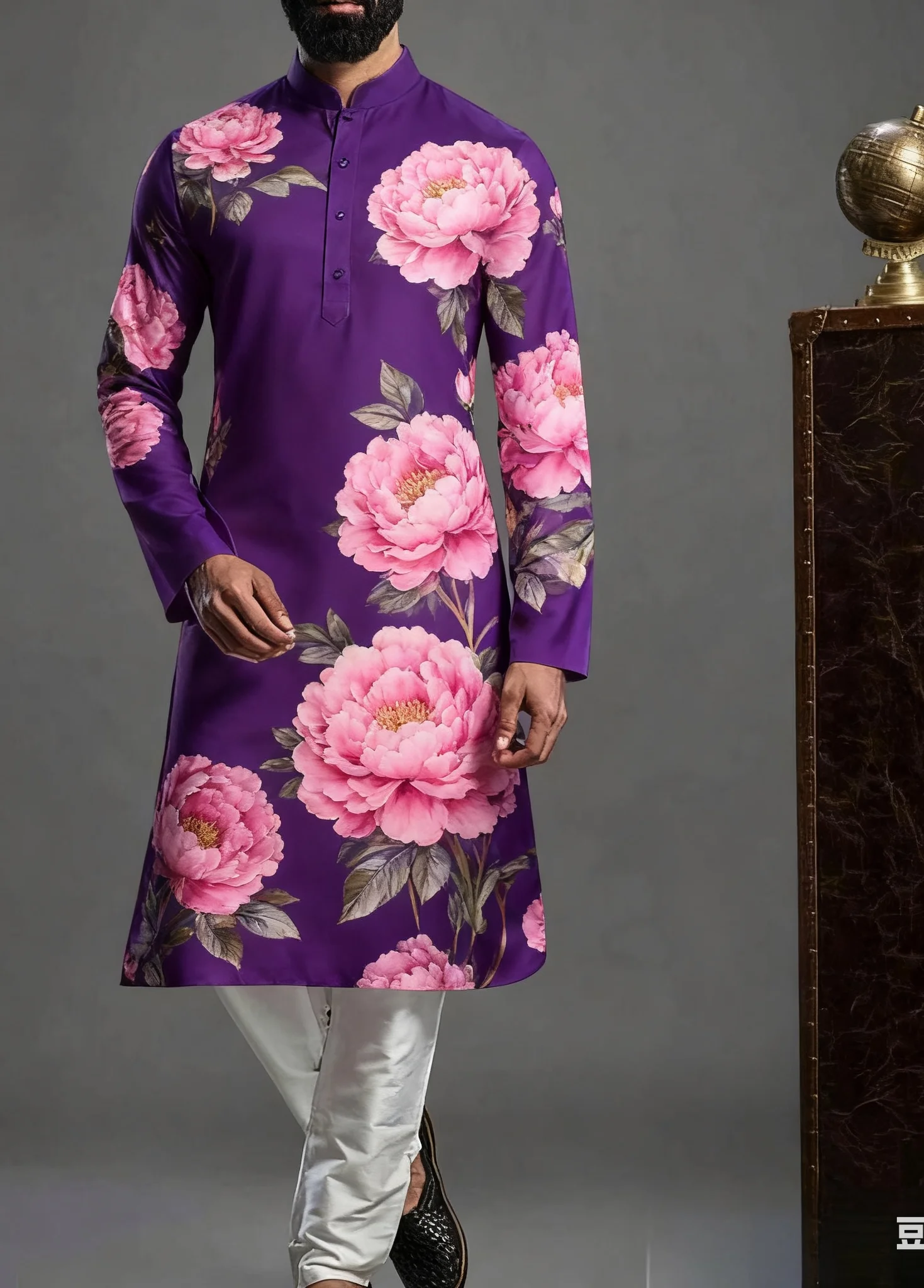 Kurt Men's Digital Printed Patterns with Multiple kurta vardha Fashionable Casual Fit Regular Robe Suitable for All Occasion