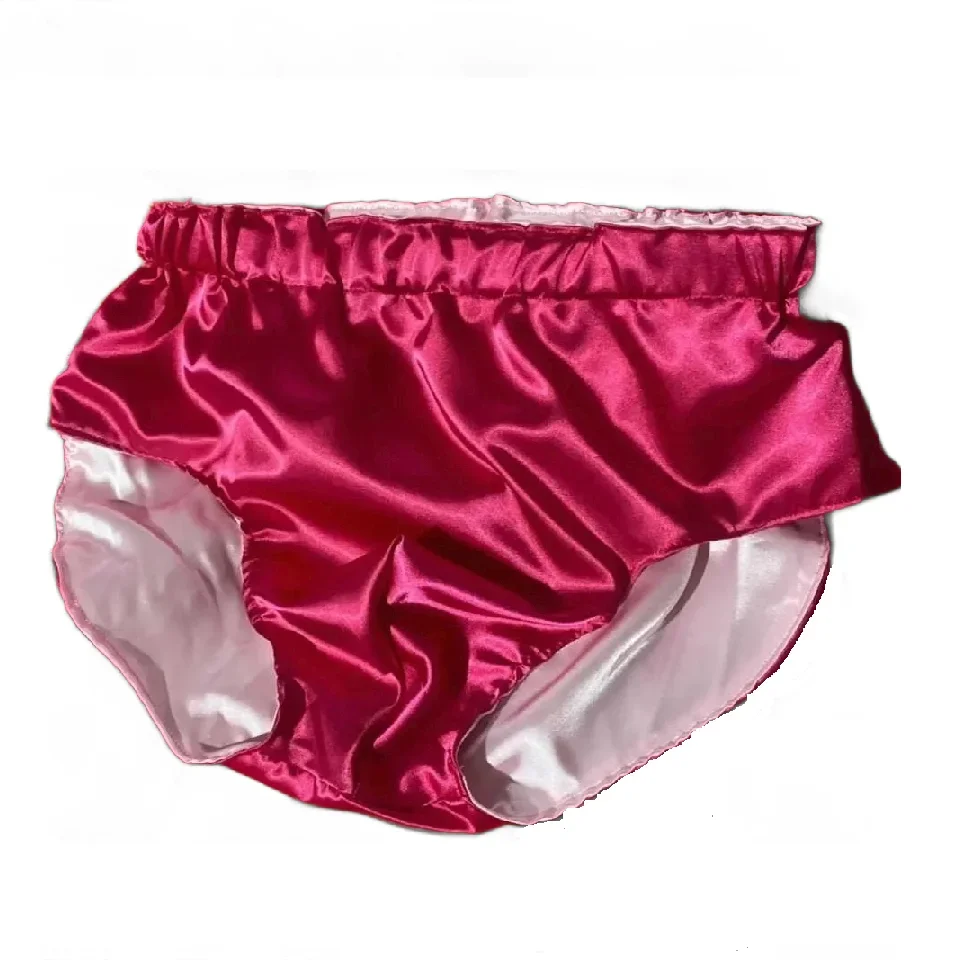 

Man's Glossy Pink Soft Silky Touch Silky Briefs Low Waist Live Show DJ Club Sexy Costumes Private Party