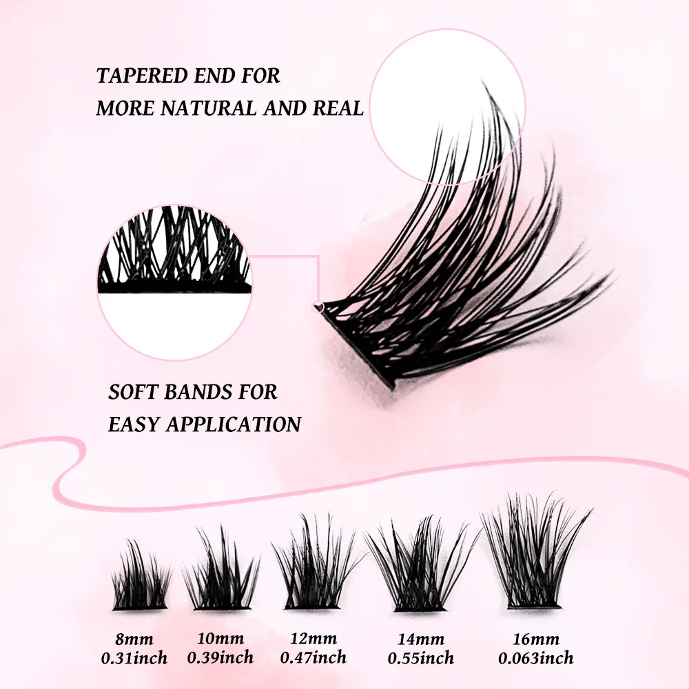 Wimperclusters Kit DIY Lash Extension Kit Zelf Enten Grote Capaciteit Bloem Haar Gesegmenteerde Enkele Cluster Valse Wimpers