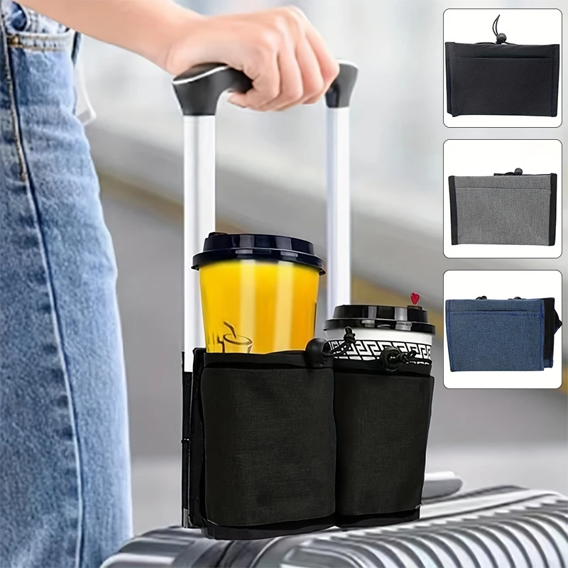 

Luggage Travel Cup Holder Luggage Drink Bottle Bag Travel Cup Storage Bag Fits All Suitcase Handles Luggage Armrest Storage Bag