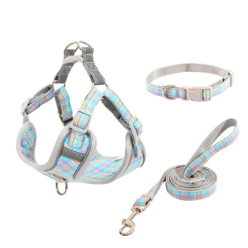 Harness Pets Polyester Nylon Strong Large Weighted Dog Collar Leash Harness Sets For Walking Pets