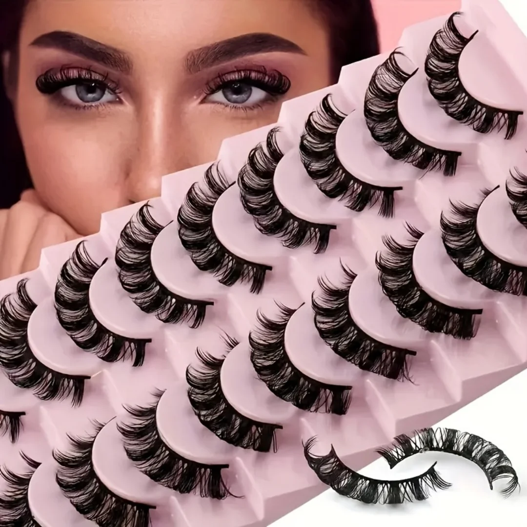 10 Pairs False Eyelashes, DD Curled Style, Soft & Slender, Suitable for Daily or Special Occasions, Ideal for Daily Makeup