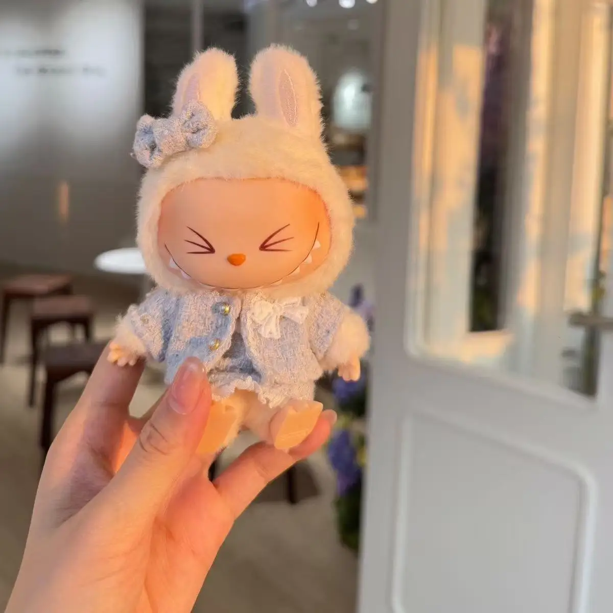 Robe de poupée Labubus de 17cm, ensemble de vêtements avec nœud, vêtements de poupée élégants, robe de soirée, Mini vêtements, accessoires