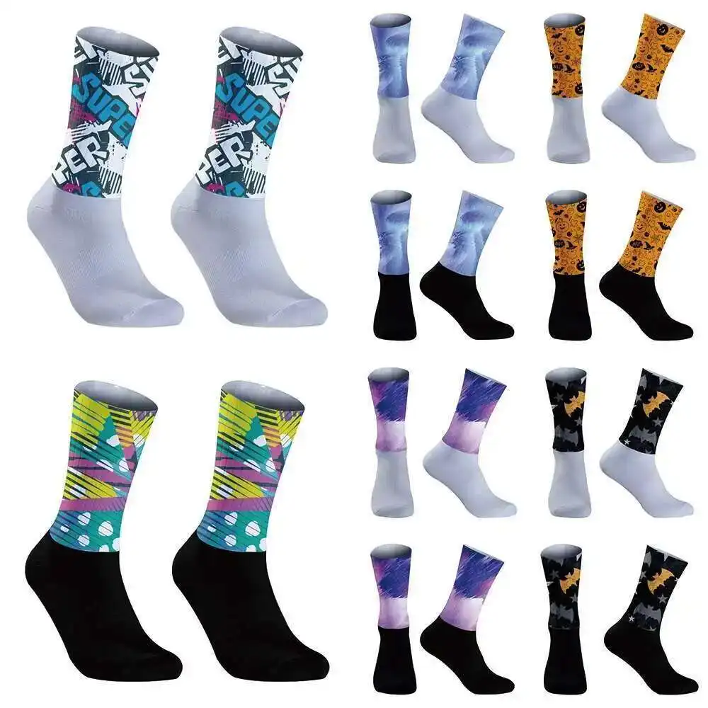 

Велосипедные аэро носки, носки 2024, новые противоскользящие бесшовные силиконовые носки для бега, спортивные шоссейные велосипедные носки ﻿