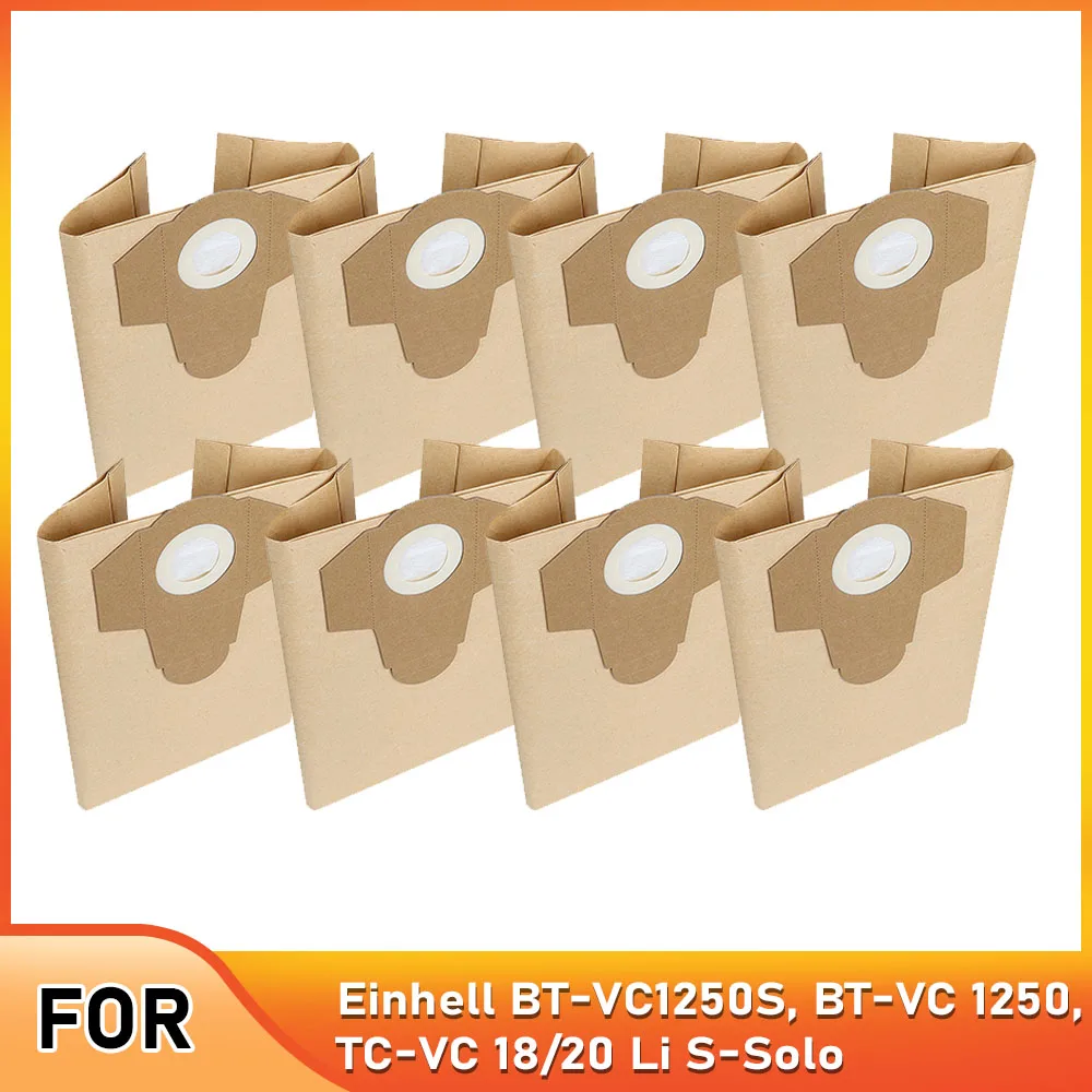 5/10 Uds 30L 20L bolsas de vacío húmedas y secas para Einhell BT-VC1250S/BT-VC1250/TC-VC 18/20 Li s-Solo bolsas de recolección de polvo de papel