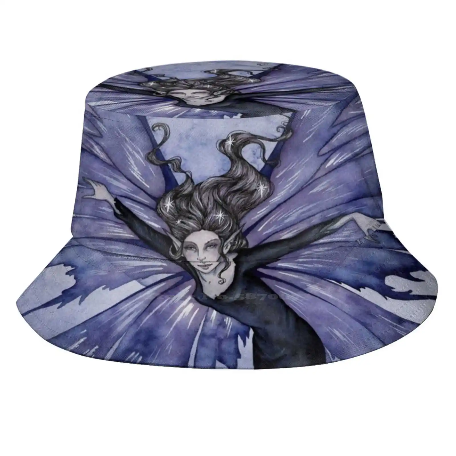 Luna Sprite Unisex Summer Cap Sunscreen Hat Fairy Fantasy Amy Brown Moon Goth Dark Blue