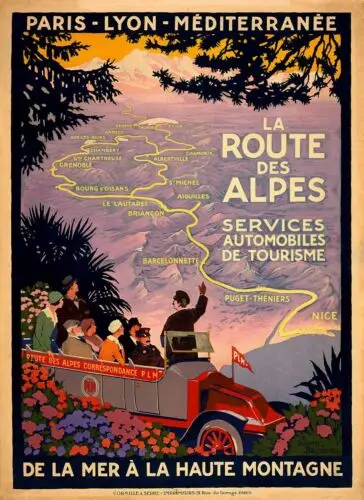 LA ROUTE DES ALPES Vintage French France Travel Poster Metal Sign Plaque Pub Bar