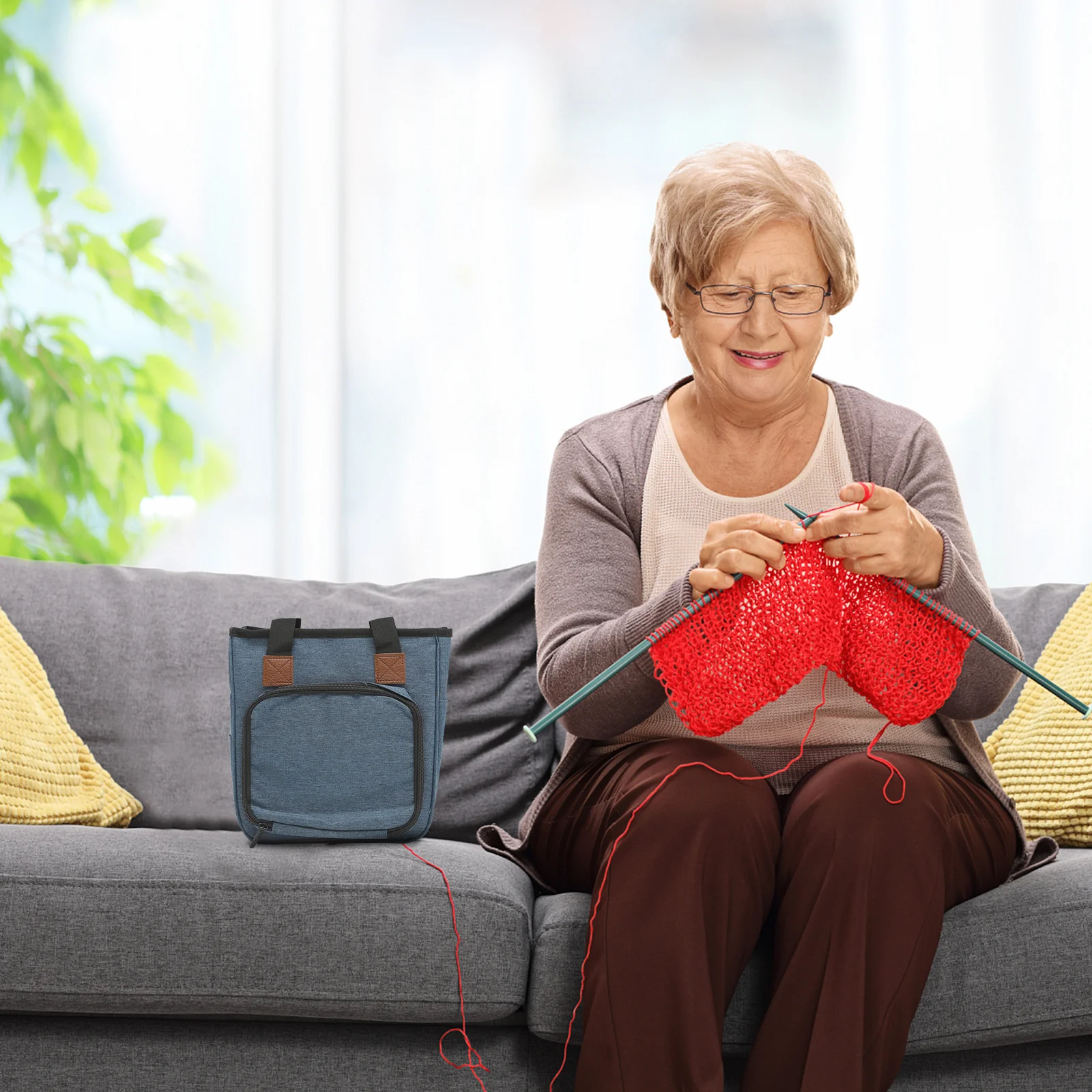 

Knitting Tote Bag Portable Yarn Organizer Large Capacity Crochet Tool Storage Bag Home Yarn Storage Organizer Knitting Tool Tote