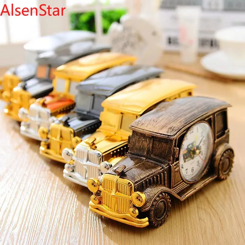 Retro Classic Car Alarm Clock Wholesale Daily Necessities Chidren Gift Creative Student Bedside Clocks Watch Home Decoration