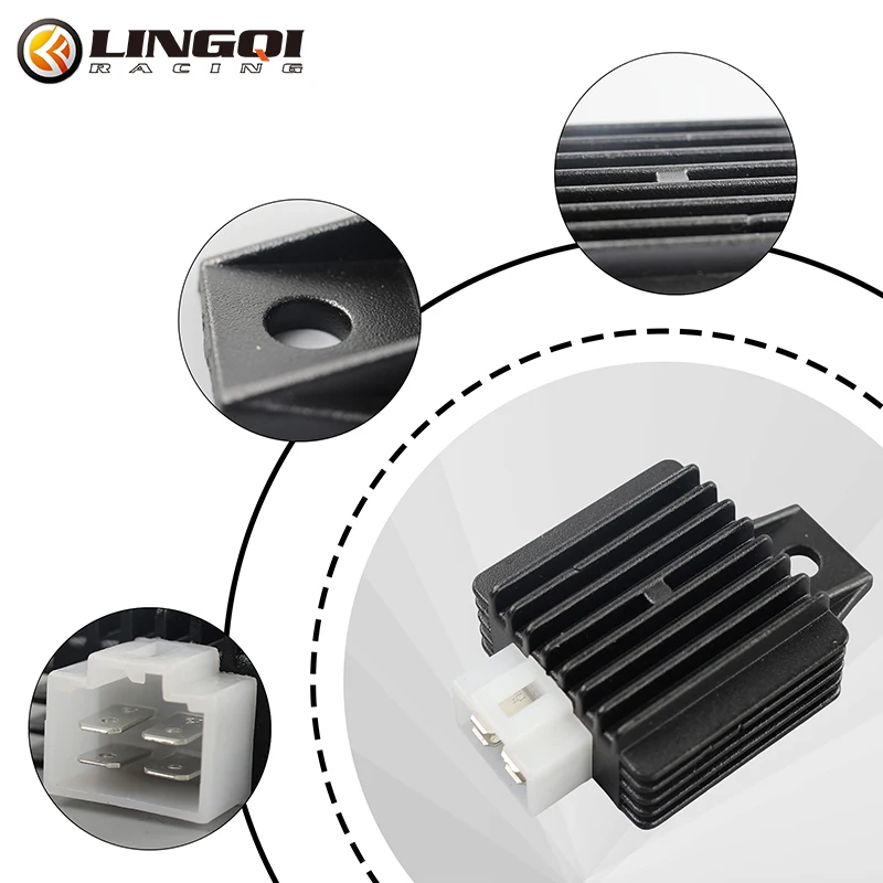 LINGQI RACING Motorcycle 4 Pin Voltage Regulator Rectifier Connector Plug For GY6 50cc 80cc 125cc 150cc Moped ATV Pit Dirt Bike