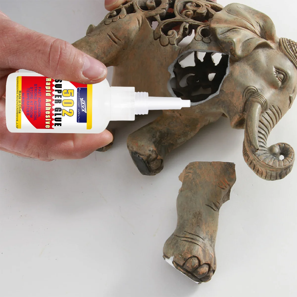 Súper pegamento 502, 1.23 oz de pegamento transparente súper fuerte, adhesivo instantáneo resistente al calor e impermeable, cianoacrilato, Metal, plásticos, cerámica, PVC,suministro de papelería para escuela y oficina