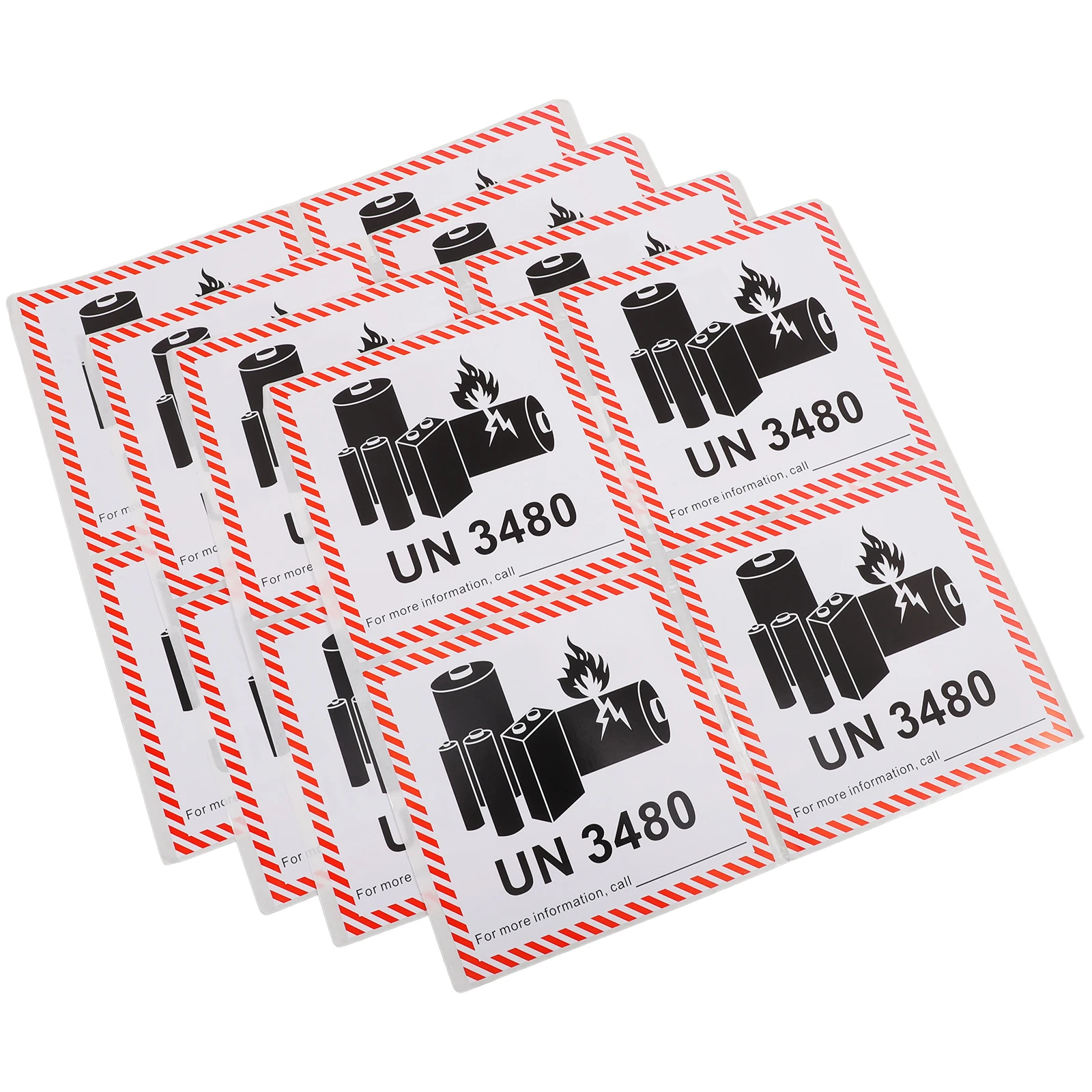 

100 Pcs Fireproof Label Packaging Warning Stickers Copper Plate Adhesive