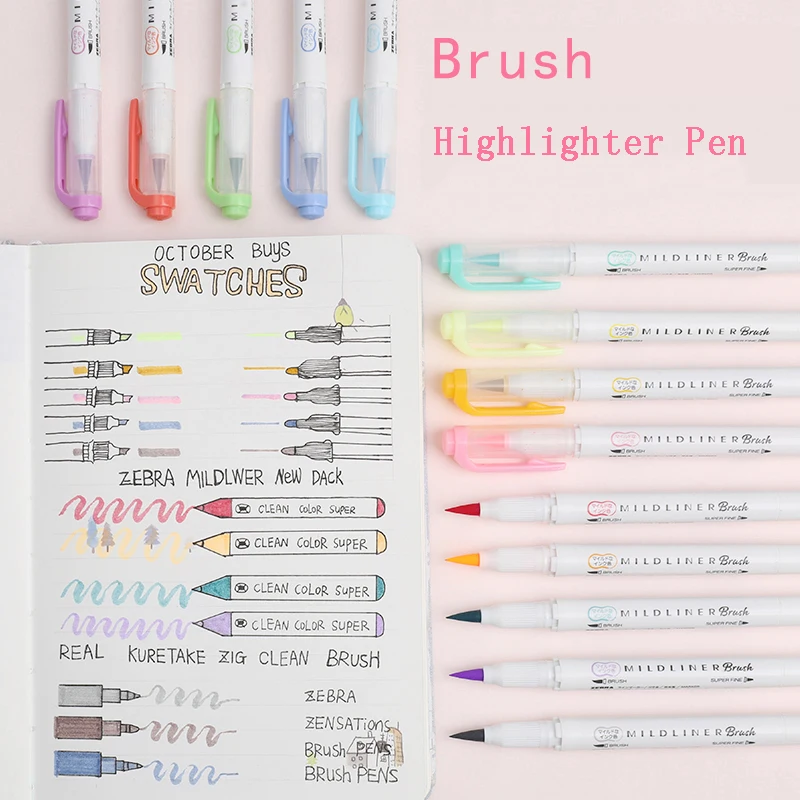 25 لون زيبرا Mildliner علامات تمييز WFT8 MILDLINER قلم طلاء بالألوان المائية subrayadores مضان فرشاة تلميح علامات