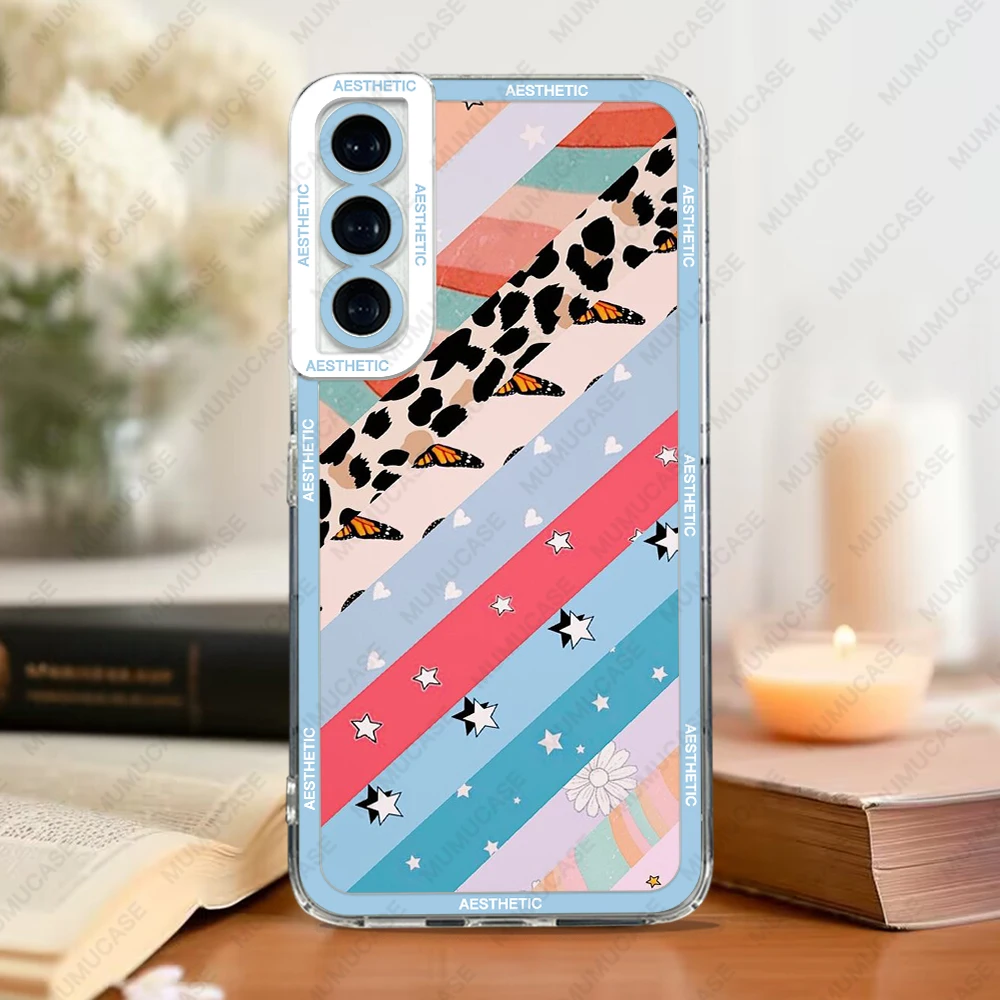 Case For Samsung Galaxy S24 S20 S21 FE S22 S23 Ultra A13 A32 A33 A50 A52 A53 A73 A54 A14 Cover Aesthetic Leopard Zebra Butterfly