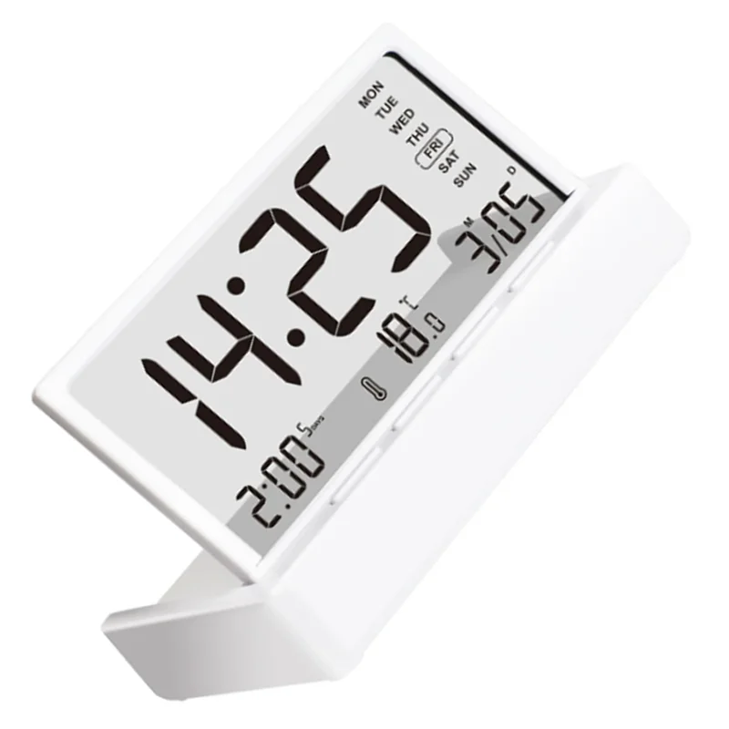 

M16K-Настольное украшение, складной будильник, 3, настройка будильника, дисплей температуры/календаря недели, материал из органического стекла