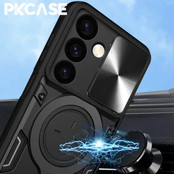 PKCASE Shockproof Case For Samsung S26 S25 Edge S24 FE Plus Ultra A57 A37 A17 A07 A56 A36 A26 A16 A06 Magnetic Stand Cover