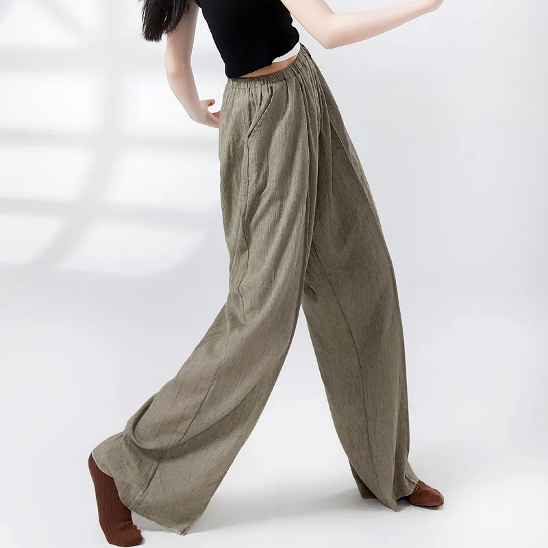 

Modern dance pants women's loose high-waisted straight mopping wide-leg pants Chinese classical dance practice clothes