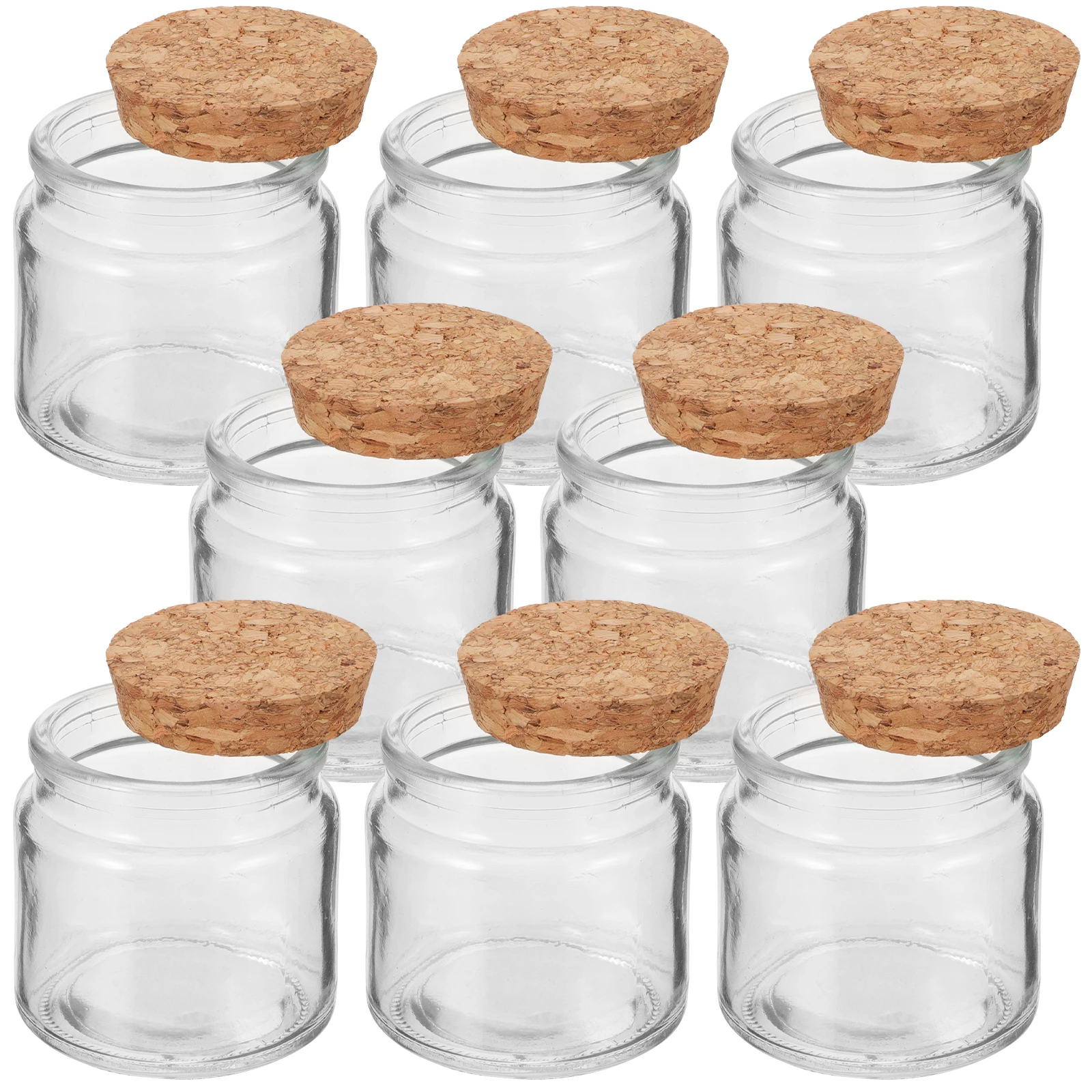 

8 Pcs C Holders Small Glass C Holder Votive Jars Cork Lids DIY Aromatherapy Bulk Storage Tealight Containers Small