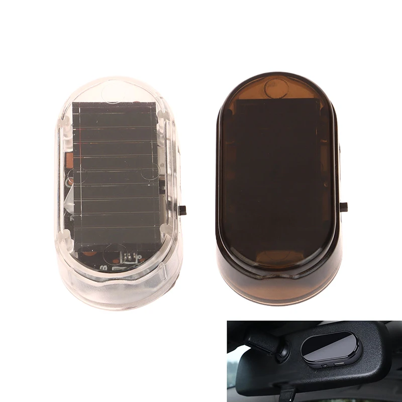 LED Flashing Lights Car Fake Security Light Solar Powered Simulated Dummy Alarm Wireless Warning Anti-Theft Caution Lamp