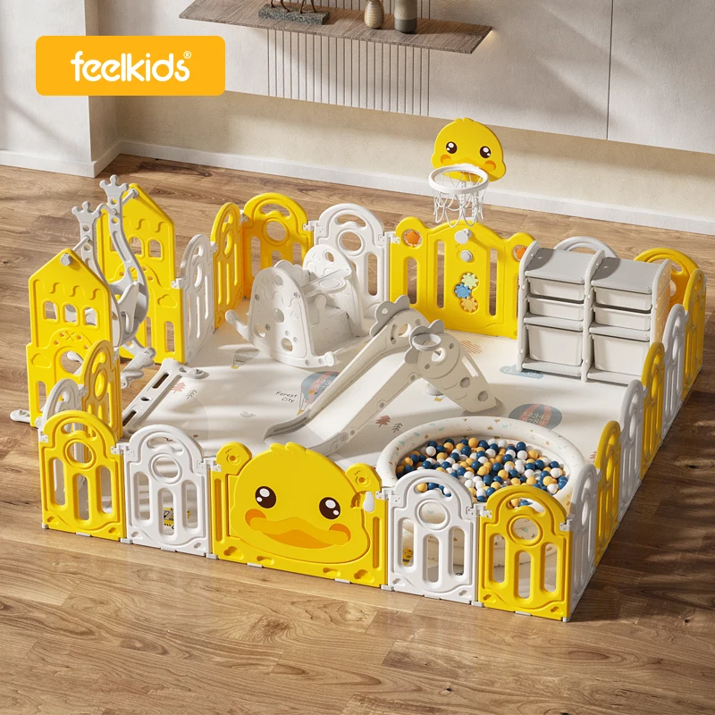 Бесплатные образцы, быстрая доставка, минимальный заказ 1 шт. Пластиковый складной манеж для малышей, детский игровой манеж для дома с воротами, безопасный для детей.