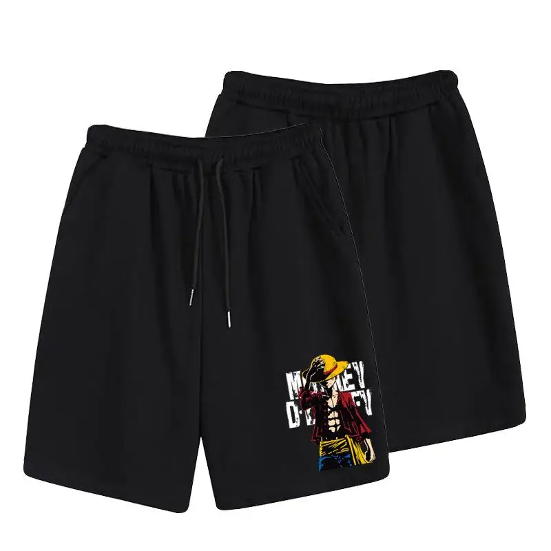 Anime dos desenhos animados uma peça shorts luffy chopper kawaii moda masculina impressão solta confortável esportes shorts casal calças de praia