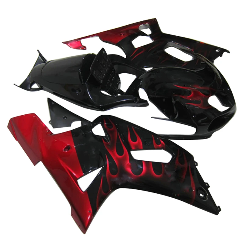 Full Fairings Kit For Suzuki GSXR600 GSXR750 2001 2002 2003 Fairing GSXR 600 01 02 03 750 red flames body repair parts