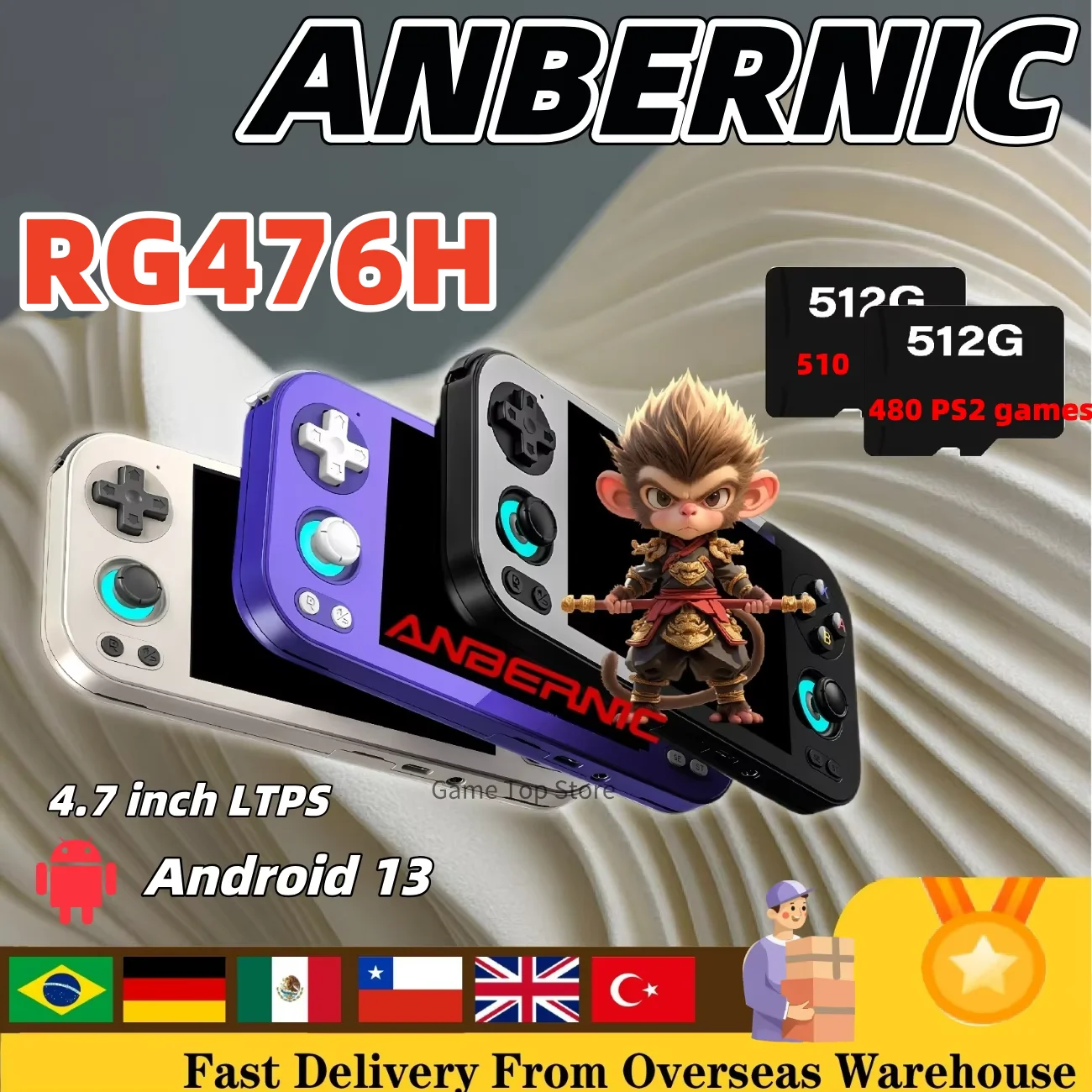 ANBERNIC RG 476H Handheld Game Console RG467H 4.7 ANBERNIC RG 476H Handheld Game Console RG467H 4.7