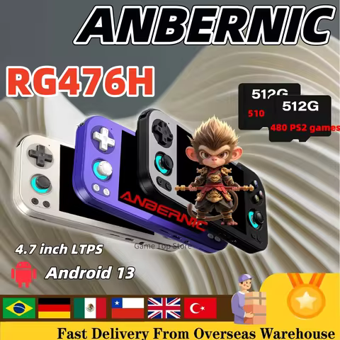 ANBERNIC RG 476H Handheld Game Console RG467H 4.7"HD Multi-touch Full Screen Hall Triggers Wifi Retro Video Games Player PSP PS2