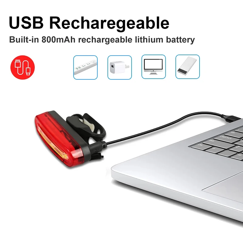 Waterdichte Enkele Licht Fiets Achterlicht Nacht Fietsen Outdoor Usb Opladen Mountainbike Led Waarschuwingslicht Fiets Accessoires